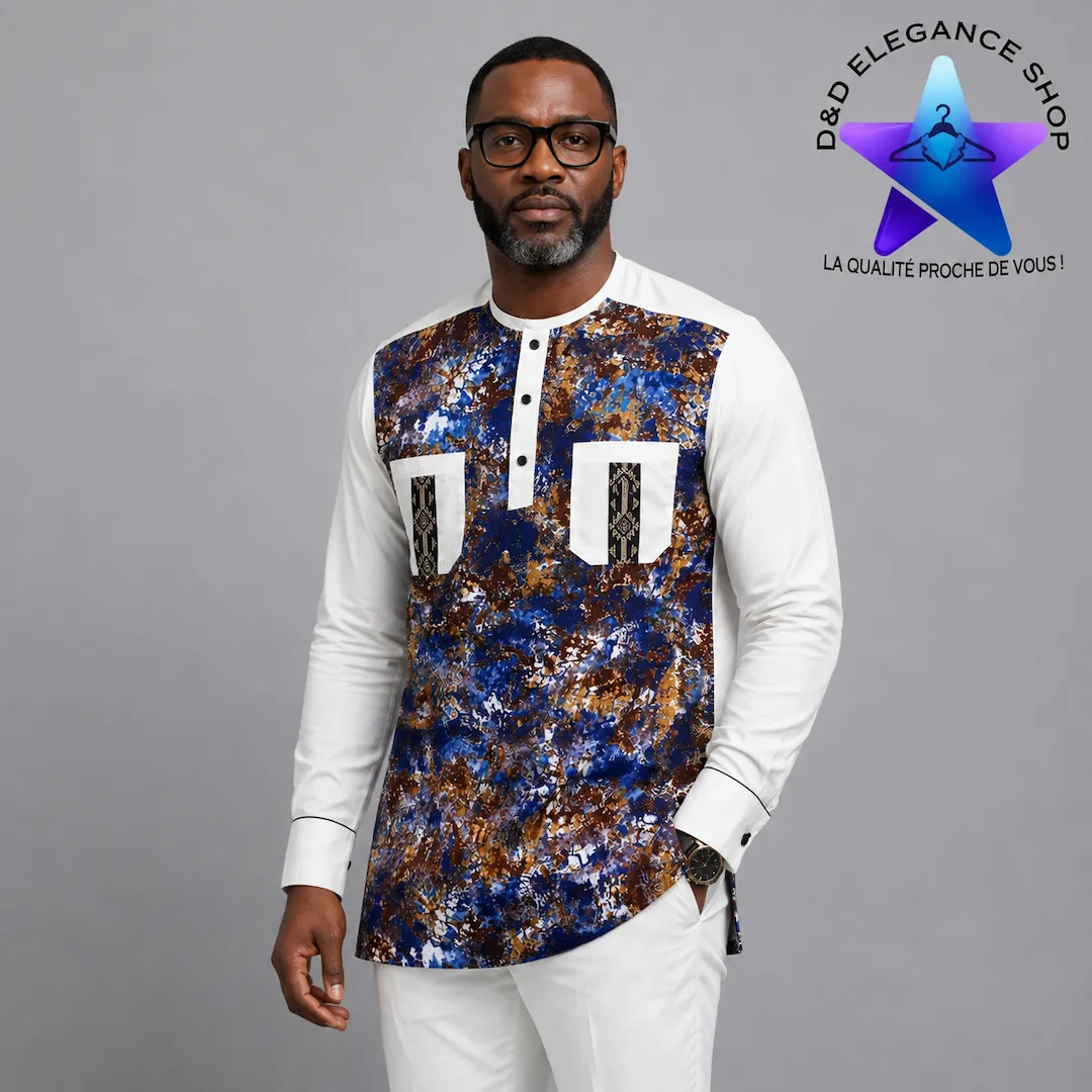 [CHE-CIV-SIM-0021] CHEMISE SIMPLE COTE D'IVOIRE  002 (LONGUE, XL)