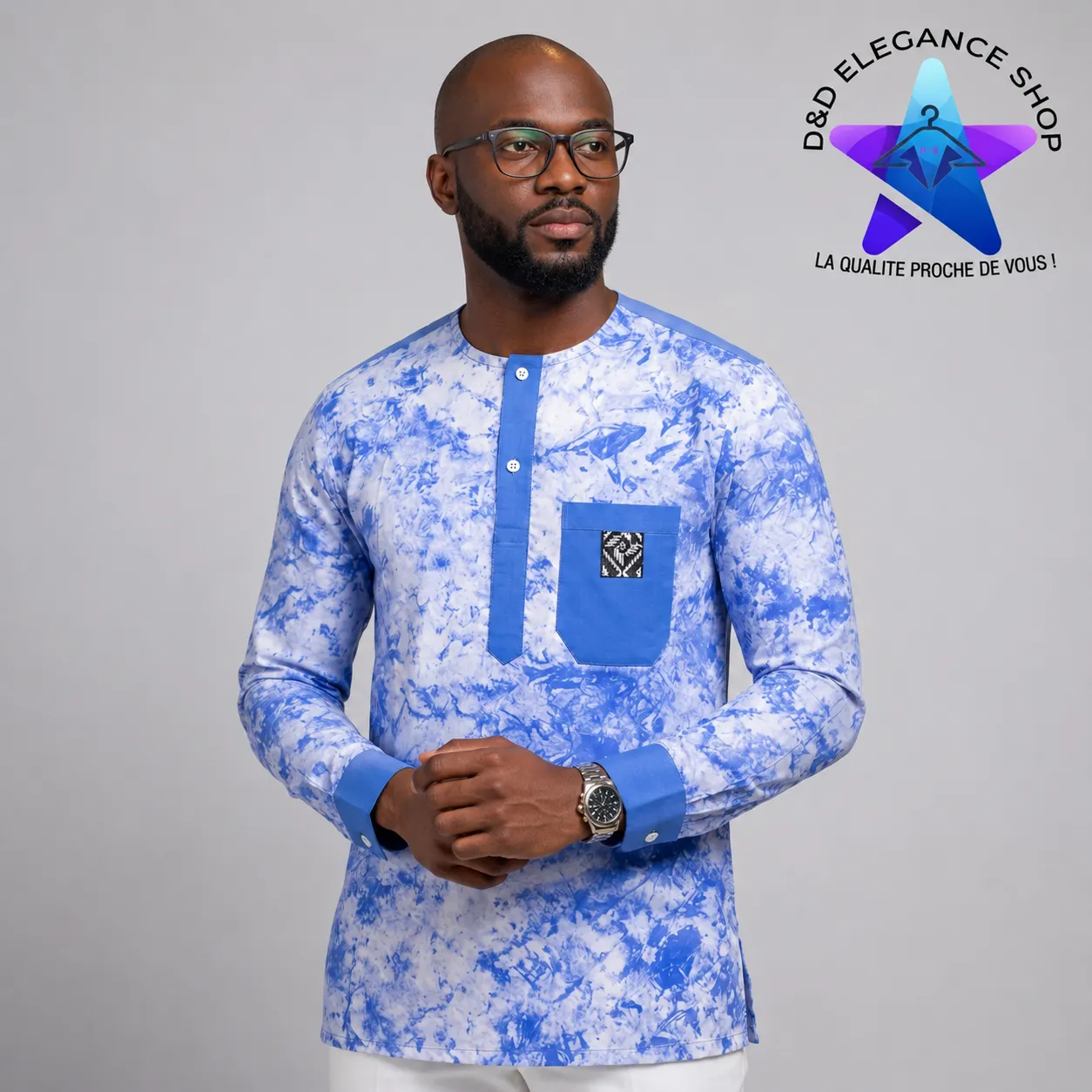[CHE-CIV-SIM-0131] CHEMISE SIMPLE COTE D'IVOIRE  013 (LONGUE, XL)