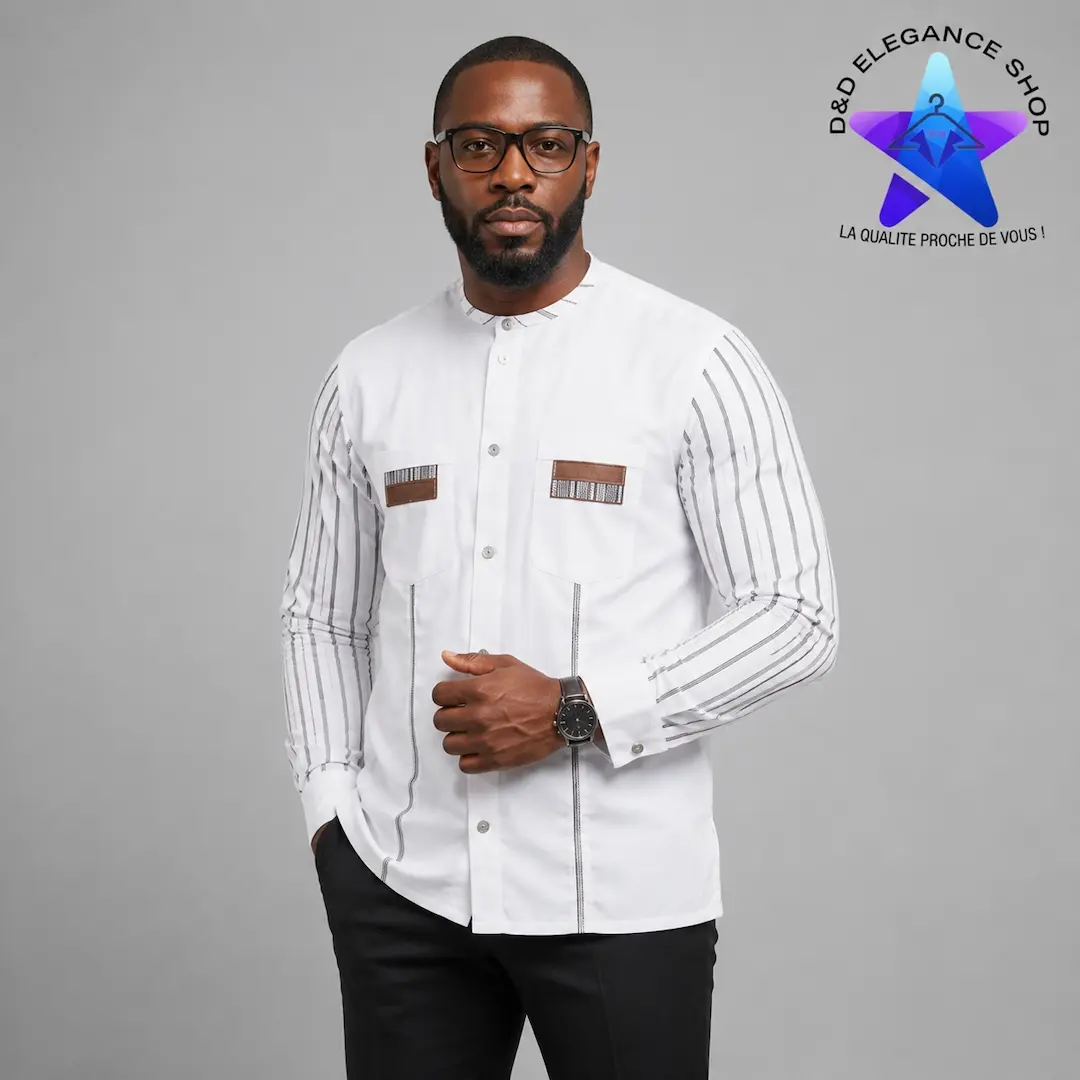 [CHE-CIV-SIM-0221] CHEMISE SIMPLE COTE D'IVOIRE  022 (LONGUE, XL)