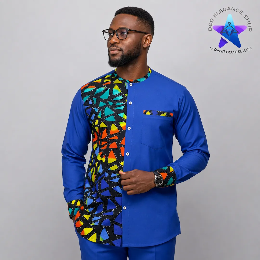 [CHE-CIV-SIM-0351] CHEMISE SIMPLE COTE D'IVOIRE  035 (LONGUE, XL)