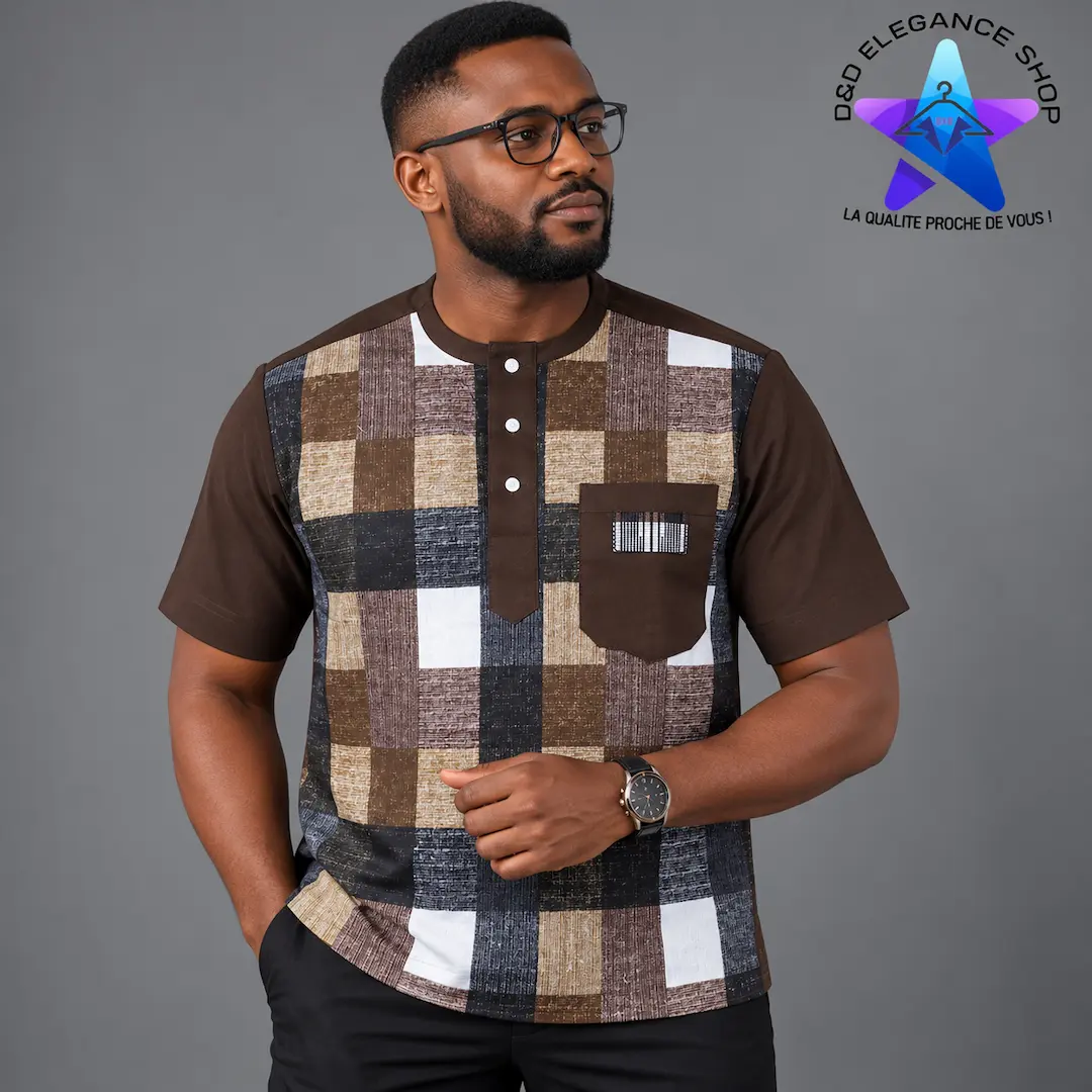 [CHE-CIV-SIM-0431] CHEMISE SIMPLE COTE D'IVOIRE  043 (LONGUE, XL)