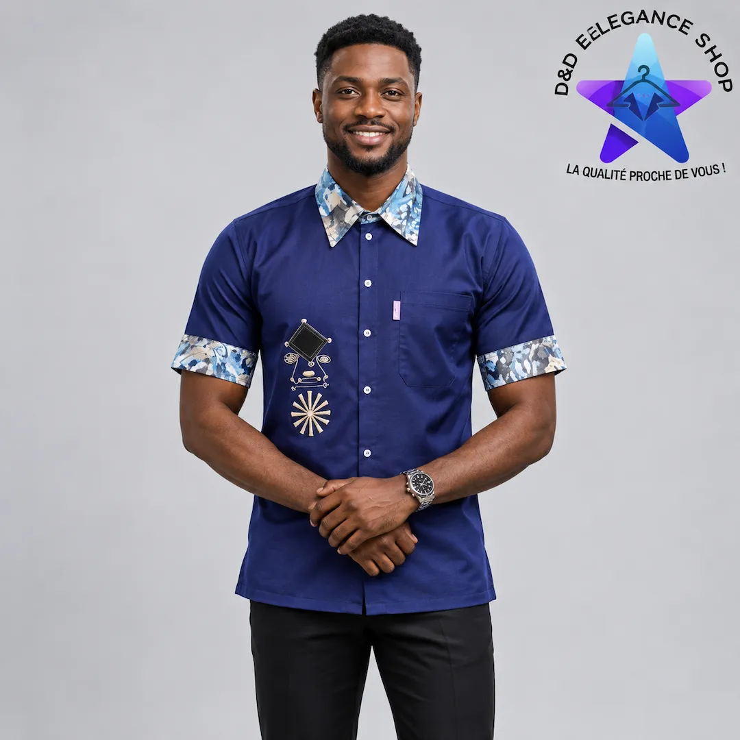 [CHE-CIV-SIM-0441] CHEMISE SIMPLE COTE D'IVOIRE  044 (LONGUE, XL)