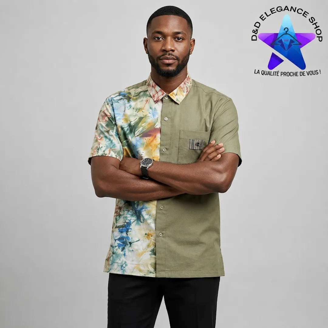 [CHE-CIV-SIM-0451] CHEMISE SIMPLE COTE D'IVOIRE  045 (LONGUE, XL)