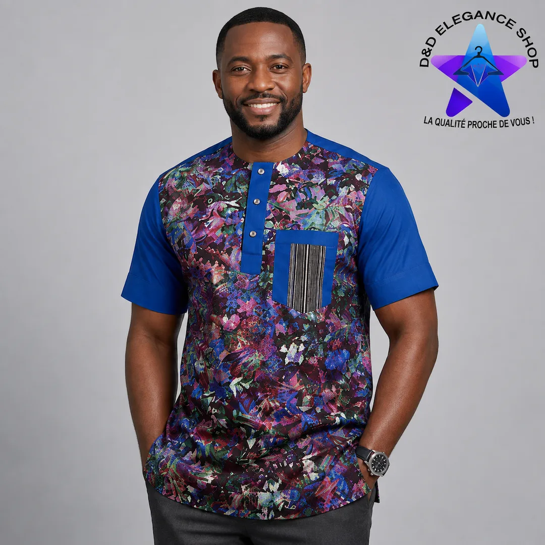 [CHE-CIV-SIM-0491] CHEMISE SIMPLE COTE D'IVOIRE  049 (LONGUE, XL)