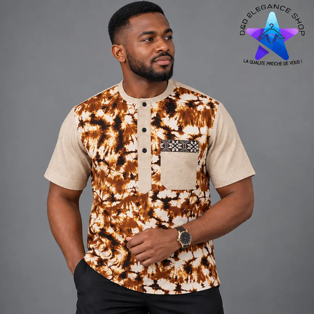 [CHE-CIV-SIM-0531] CHEMISE SIMPLE COTE D'IVOIRE  053 (LONGUE, XL)