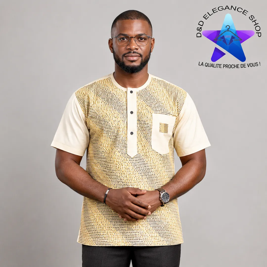 [CHE-CIV-SIM-0581] CHEMISE SIMPLE COTE D'IVOIRE  058 (LONGUE, XL)