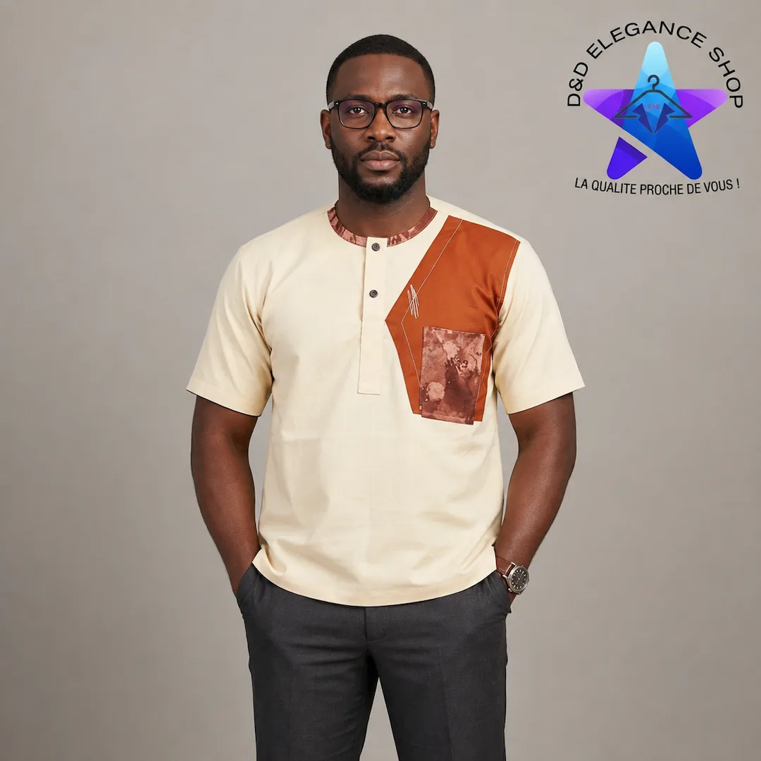 [CHE-CIV-SIM-0591] CHEMISE SIMPLE COTE D'IVOIRE  059 (LONGUE, XL)