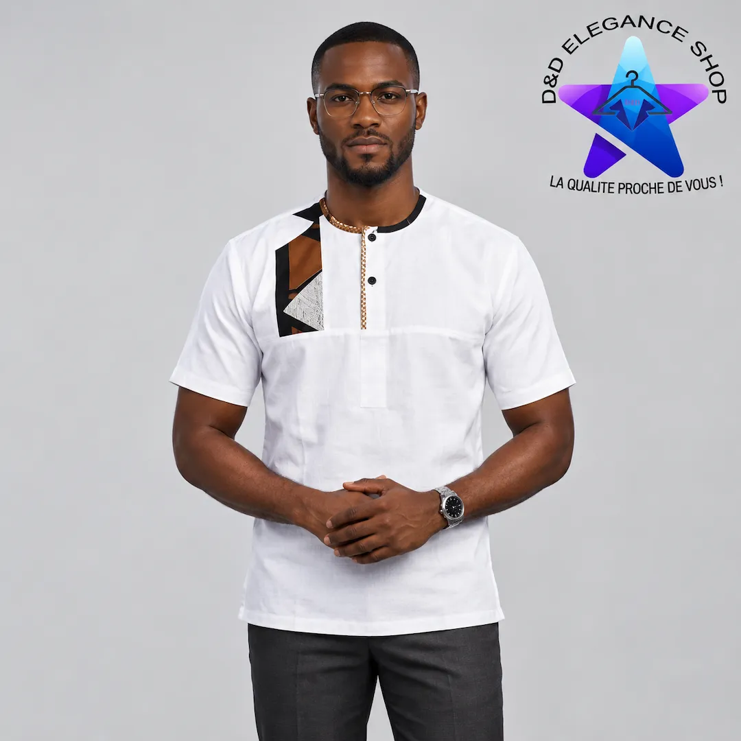 [CHE-CIV-SIM-0611] CHEMISE SIMPLE COTE D'IVOIRE  061 (LONGUE, XL)