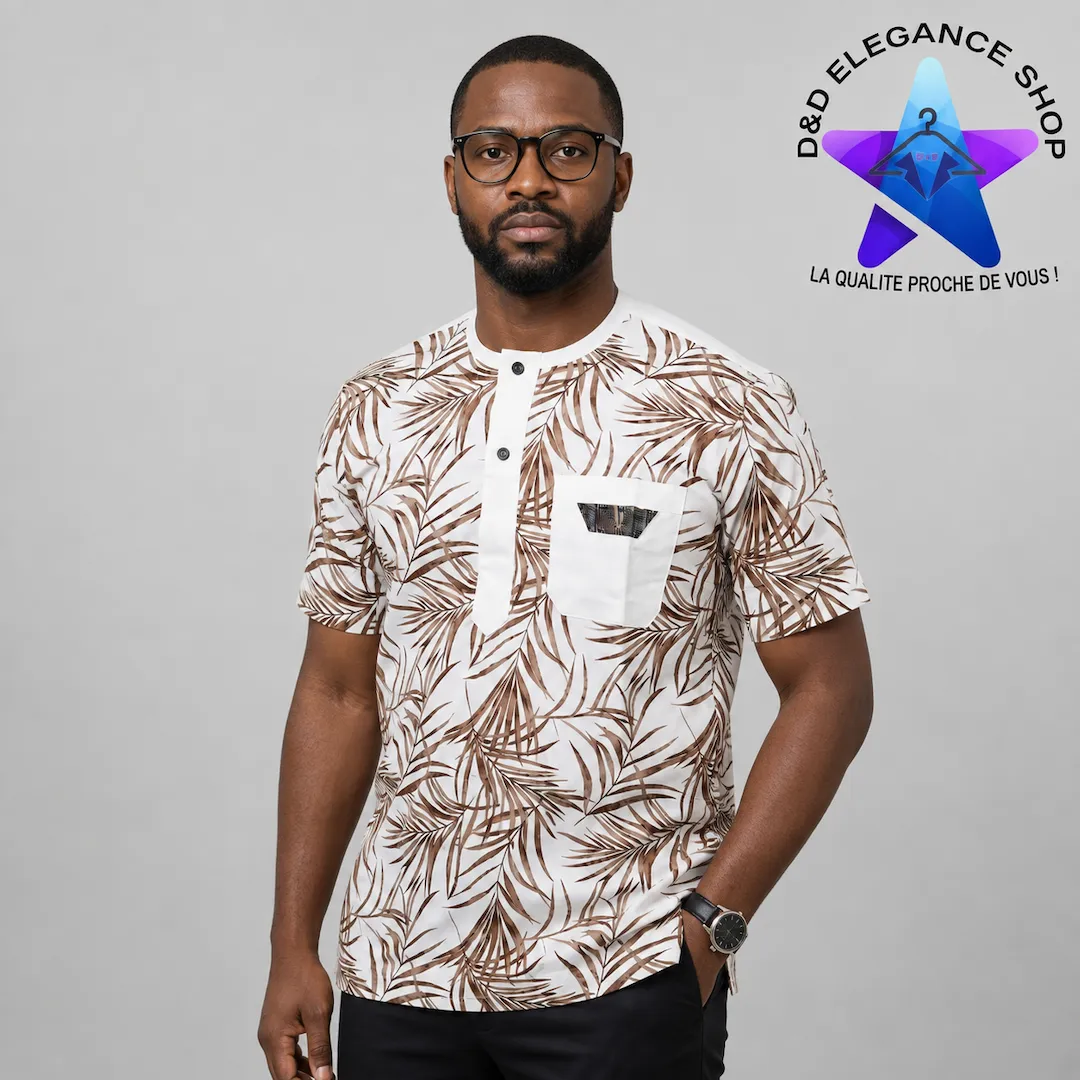 [CHE-CIV-SIM-0651] CHEMISE SIMPLE COTE D'IVOIRE  065 (LONGUE, XL)