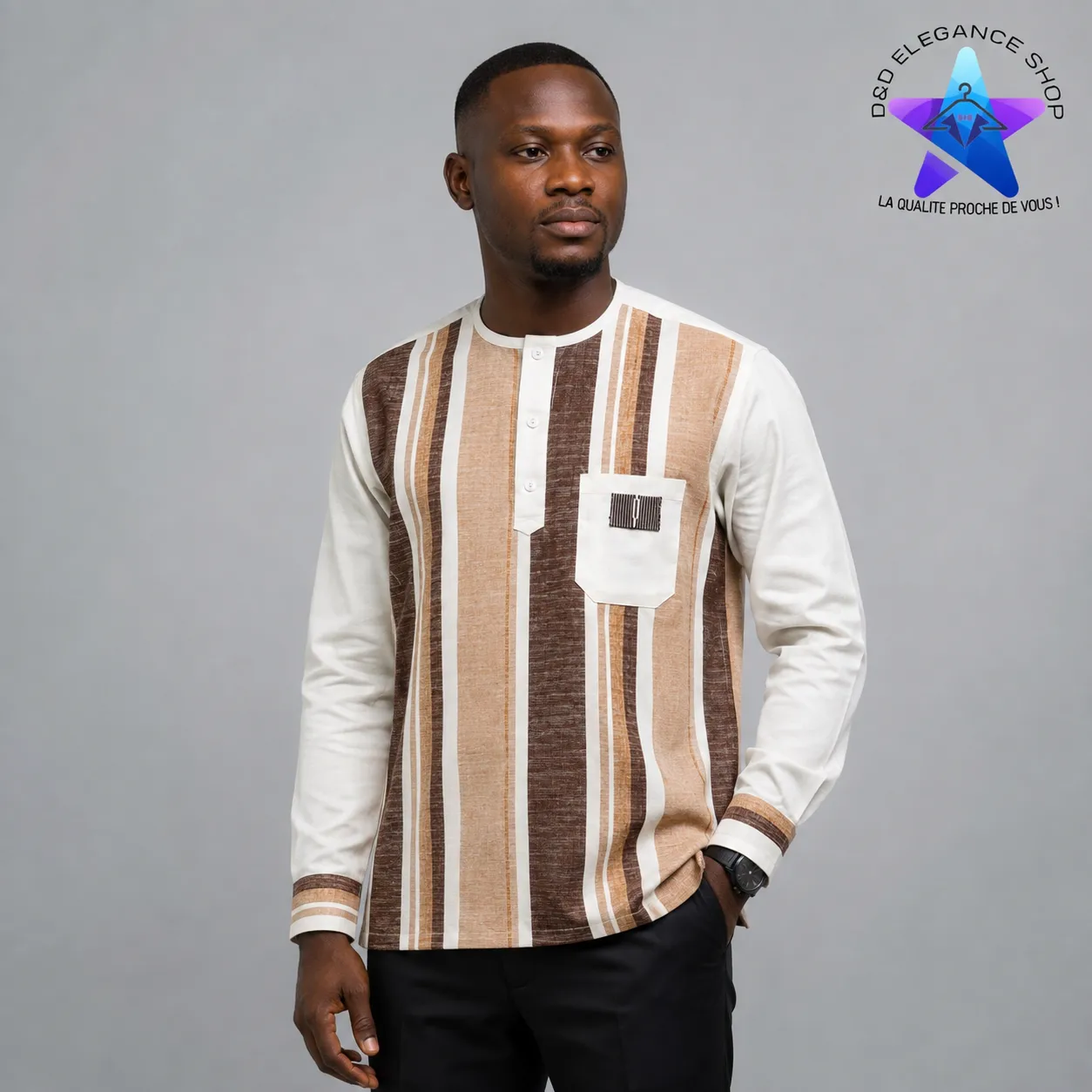 [CHE-CIV-SIM-0721] CHEMISE SIMPLE COTE D'IVOIRE  072 (LONGUE, XL)