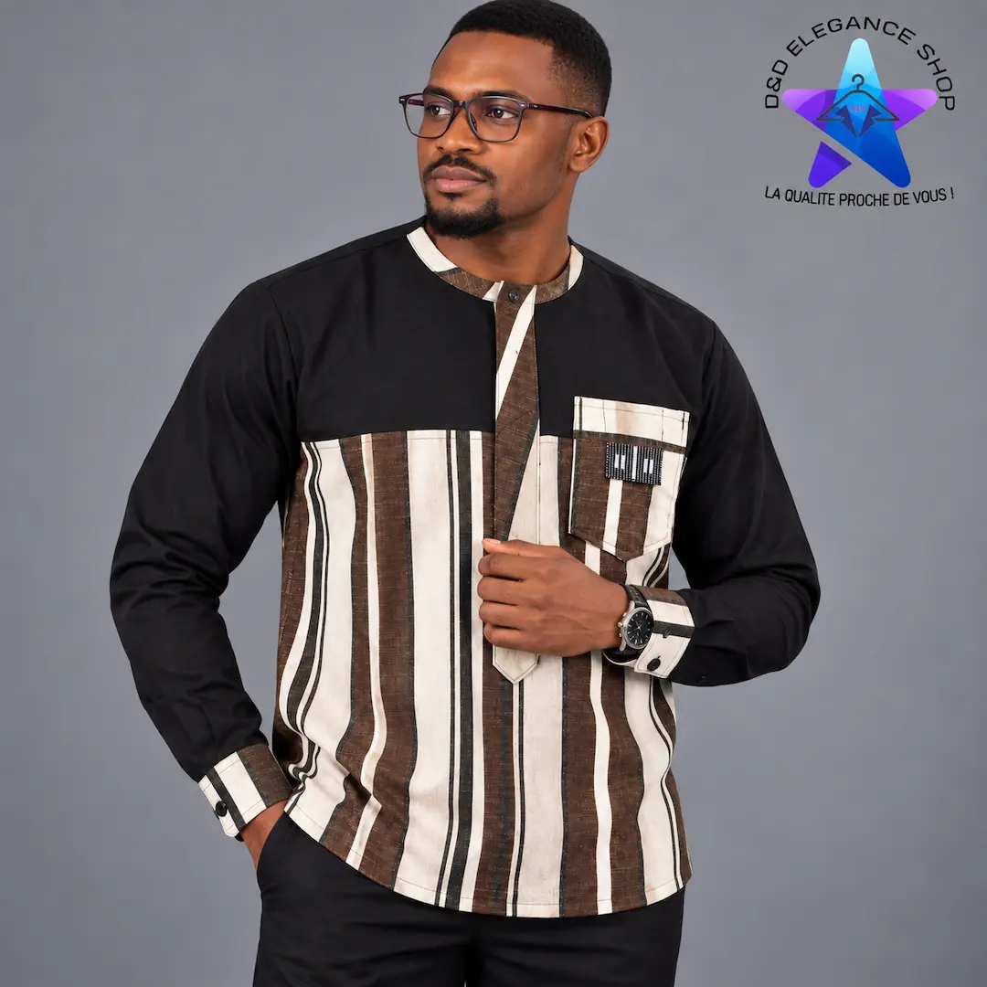 [CHE-CIV-SIM-0781] CHEMISE SIMPLE COTE D'IVOIRE  078 (LONGUE, XL)