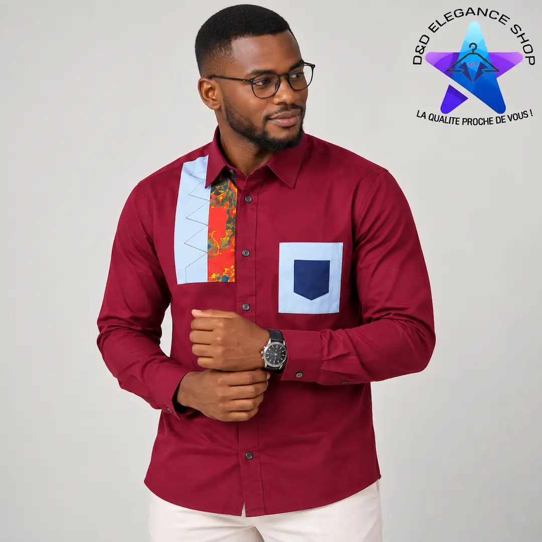 [CHE-CIV-SIM-0801] CHEMISE SIMPLE COTE D'IVOIRE  080 (LONGUE, XL)
