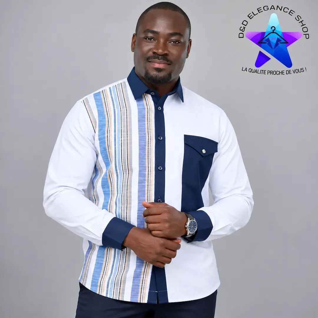 [CHE-CIV-SIM-0821] CHEMISE SIMPLE COTE D'IVOIRE  082 (LONGUE, XL)