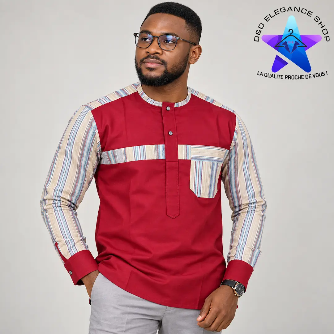 [CHE-CIV-SIM-0831] CHEMISE SIMPLE COTE D'IVOIRE  083 (LONGUE, XL)