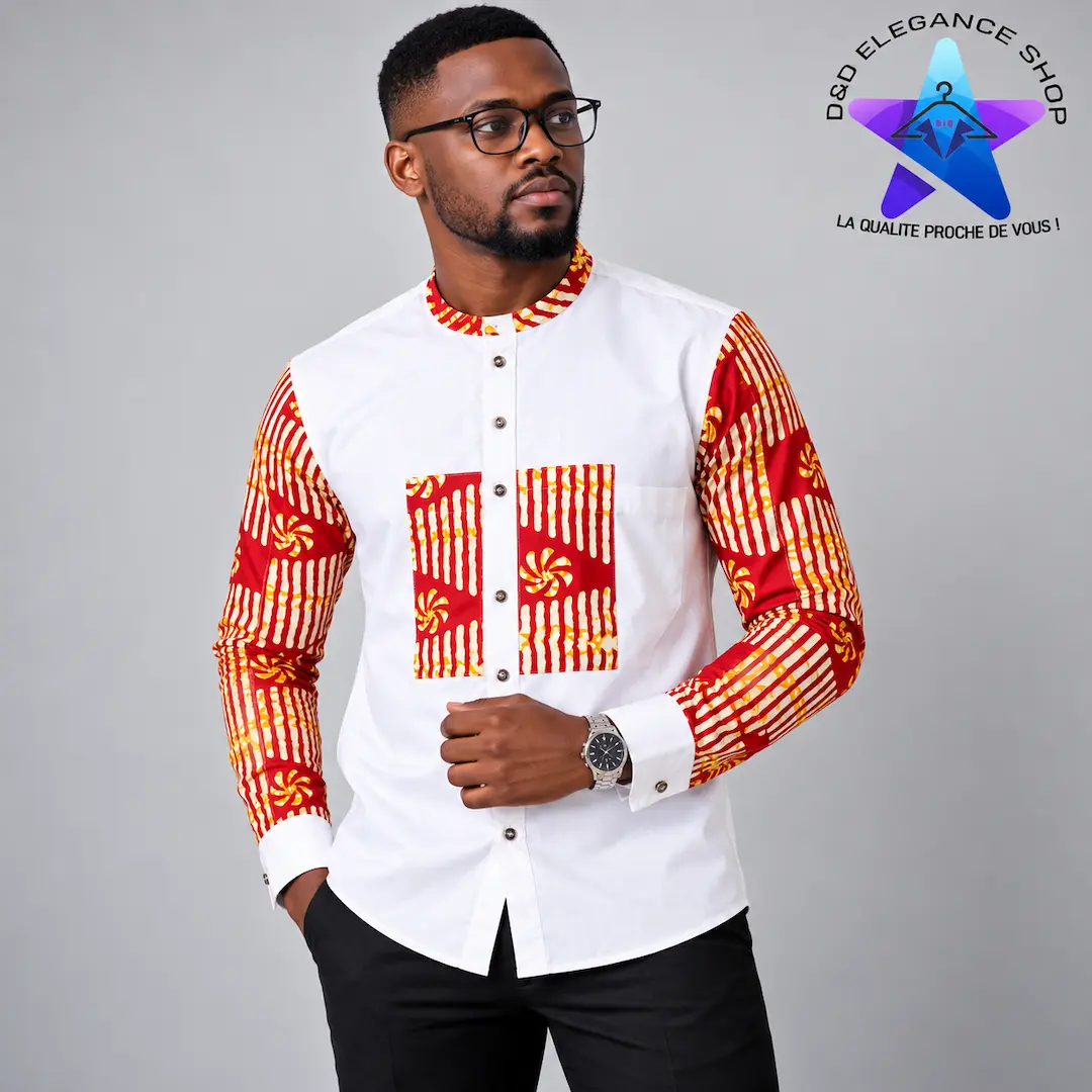 [CHE-CIV-SIM-0841] CHEMISE SIMPLE COTE D'IVOIRE  084 (LONGUE, XL)