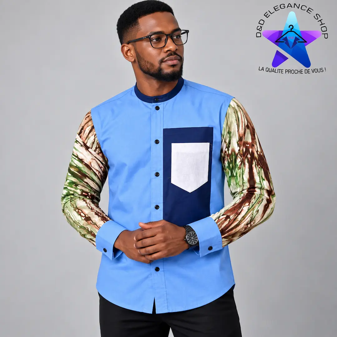 [CHE-CIV-SIM-0871] CHEMISE SIMPLE COTE D'IVOIRE  087 (LONGUE, XL)