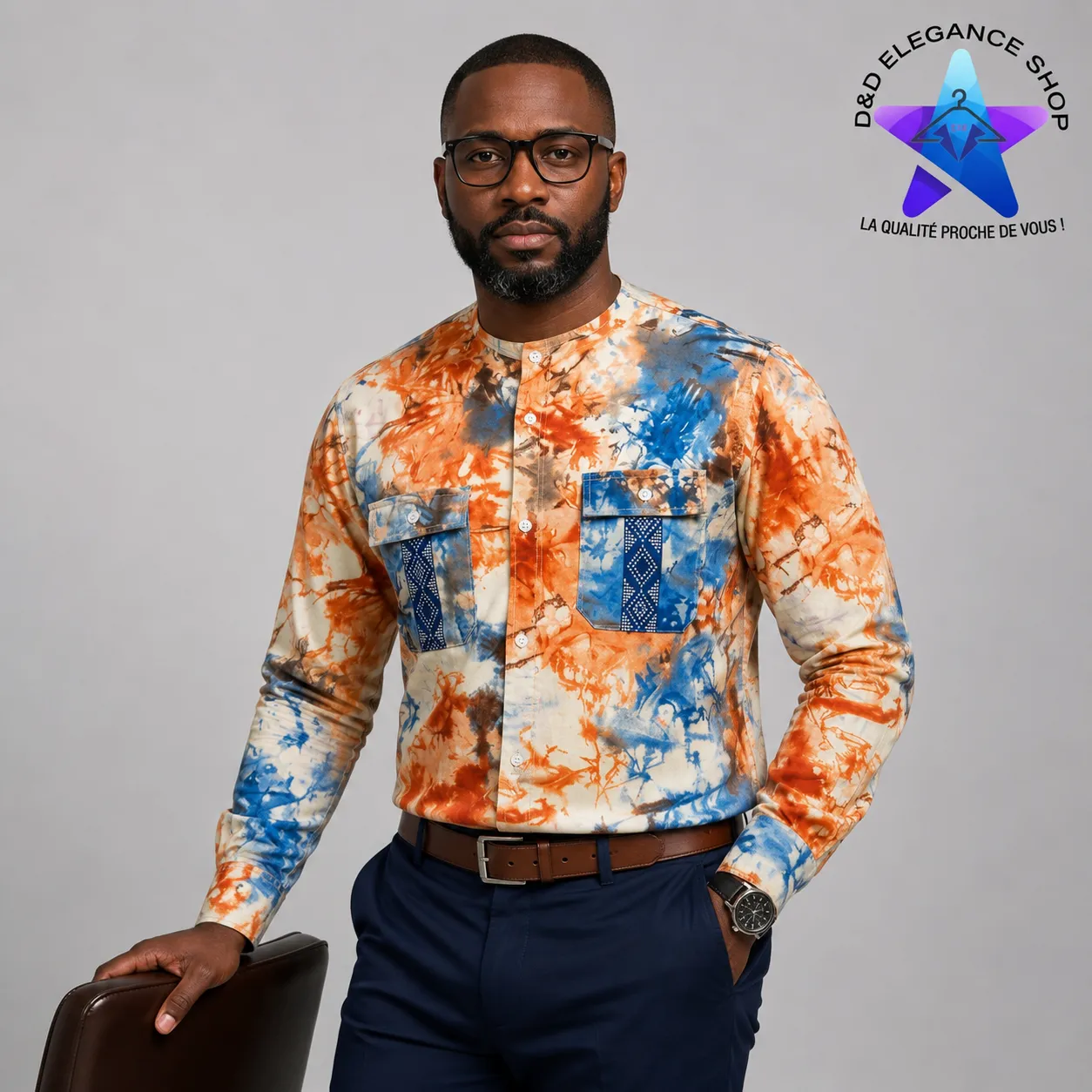 [CHE-CIV-KOK-0071] CHEMISE KOKODUNDO COTE D'IVOIRE 007 (LONGUE, XL)
