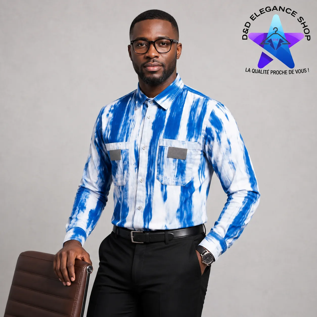 [CHE-CIV-KOK-0091] CHEMISE KOKODUNDO COTE D'IVOIRE 009 (LONGUE, XL)