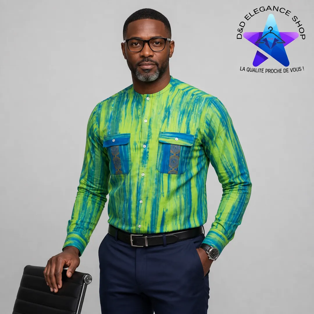 [CHE-CIV-KOK-0111] CHEMISE KOKODUNDO COTE D'IVOIRE 011 (LONGUE, XL)