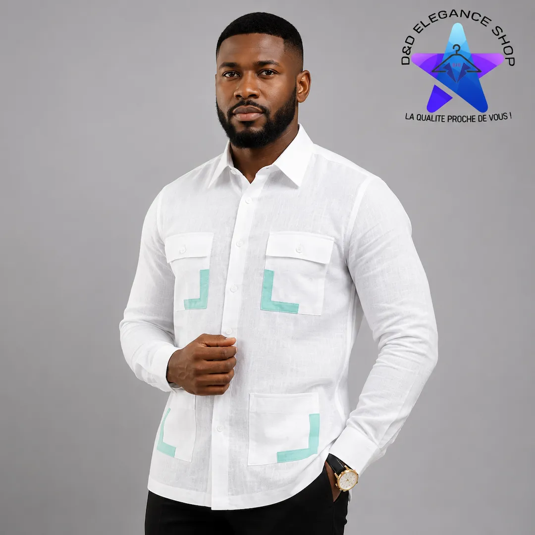 [CHE-CIV-VIP-0361] CHEMISE VIP COTE D'IVOIRE  036 (LONGUE, XL)