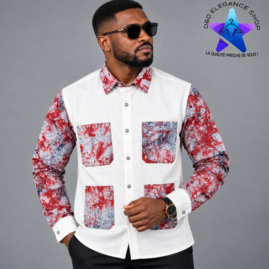 [CHE-CIV-VIP-0481] CHEMISE VIP COTE D'IVOIRE  048 (LONGUE, XL)