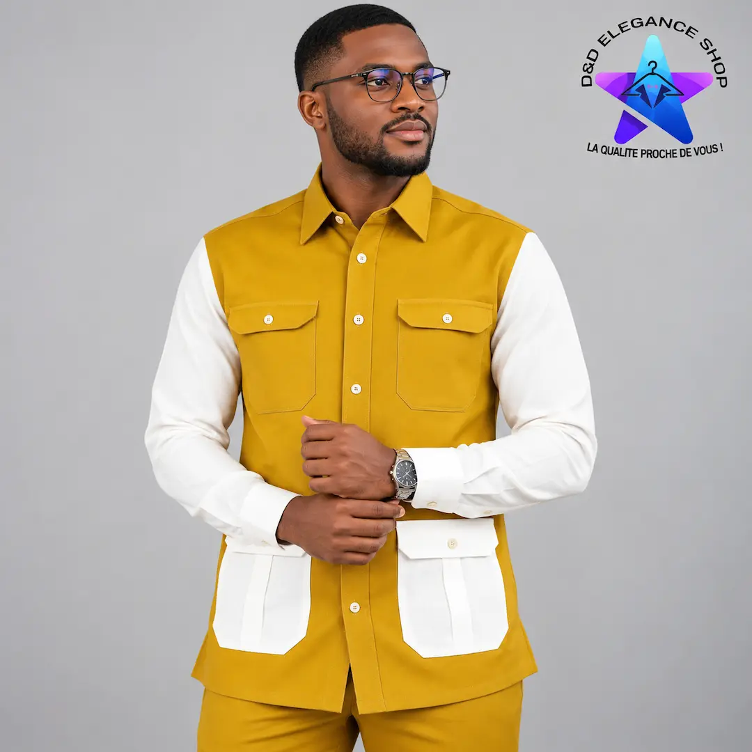 [CHE-CIV-VIP-0551] CHEMISE VIP COTE D'IVOIRE  055 (LONGUE, XL)