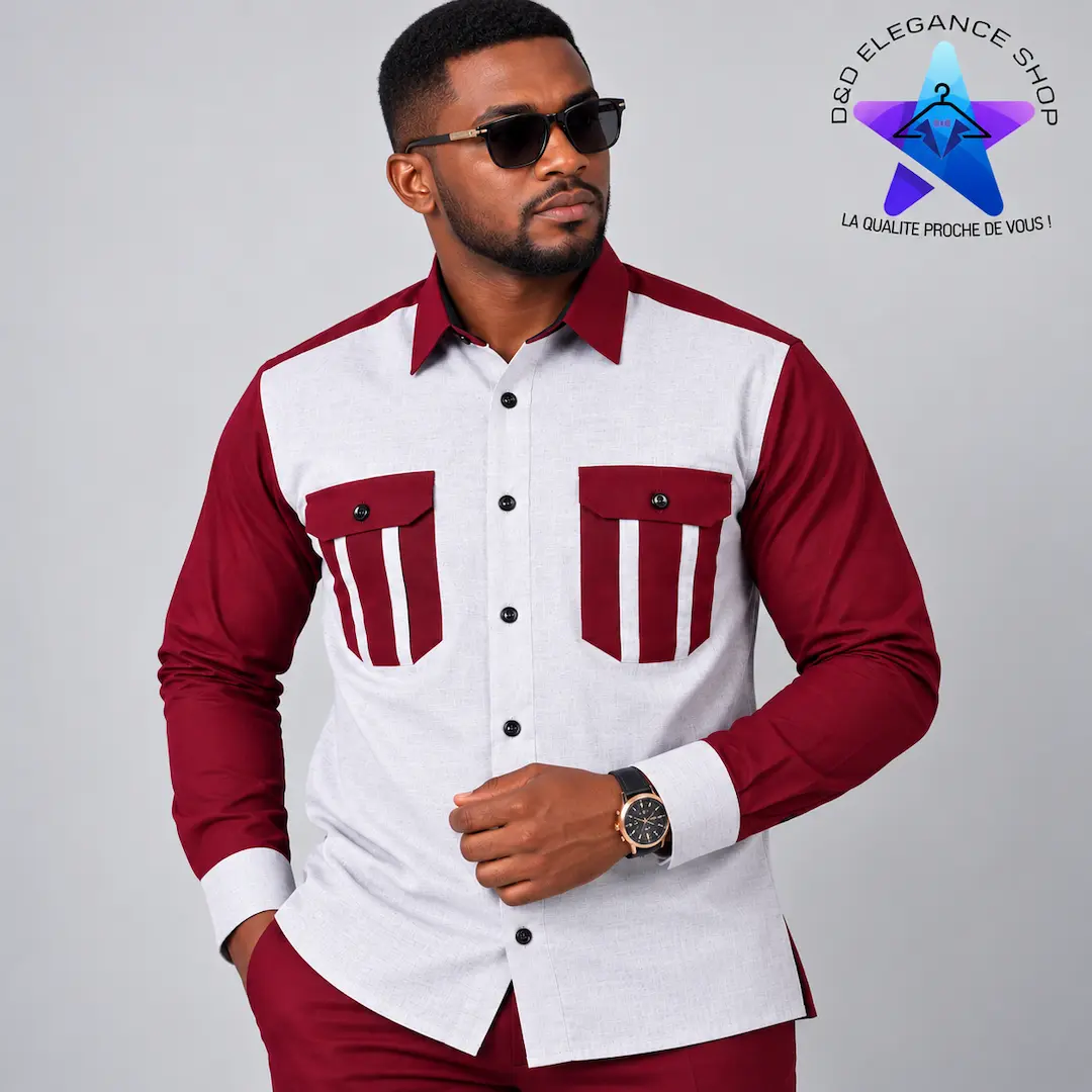 [CHE-CIV-VIP-0561] CHEMISE VIP COTE D'IVOIRE  056 (LONGUE, XL)