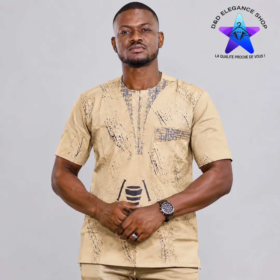 [CHE-BUR-BOG-0051] CHEMISE BOGOLAN BURKINA  005 (LONGUE, XL)