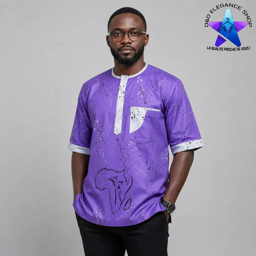 [CHE-BUR-BOG-0141] CHEMISE BOGOLAN BURKINA  014 (LONGUE, XL)