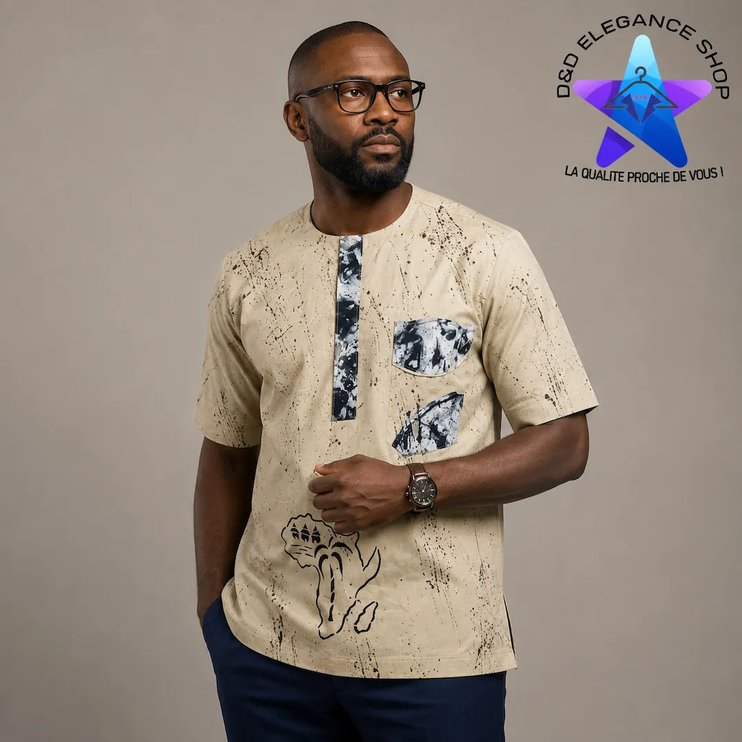 [CHE-BUR-BOG-0151] CHEMISE BOGOLAN BURKINA  015 (LONGUE, XL)