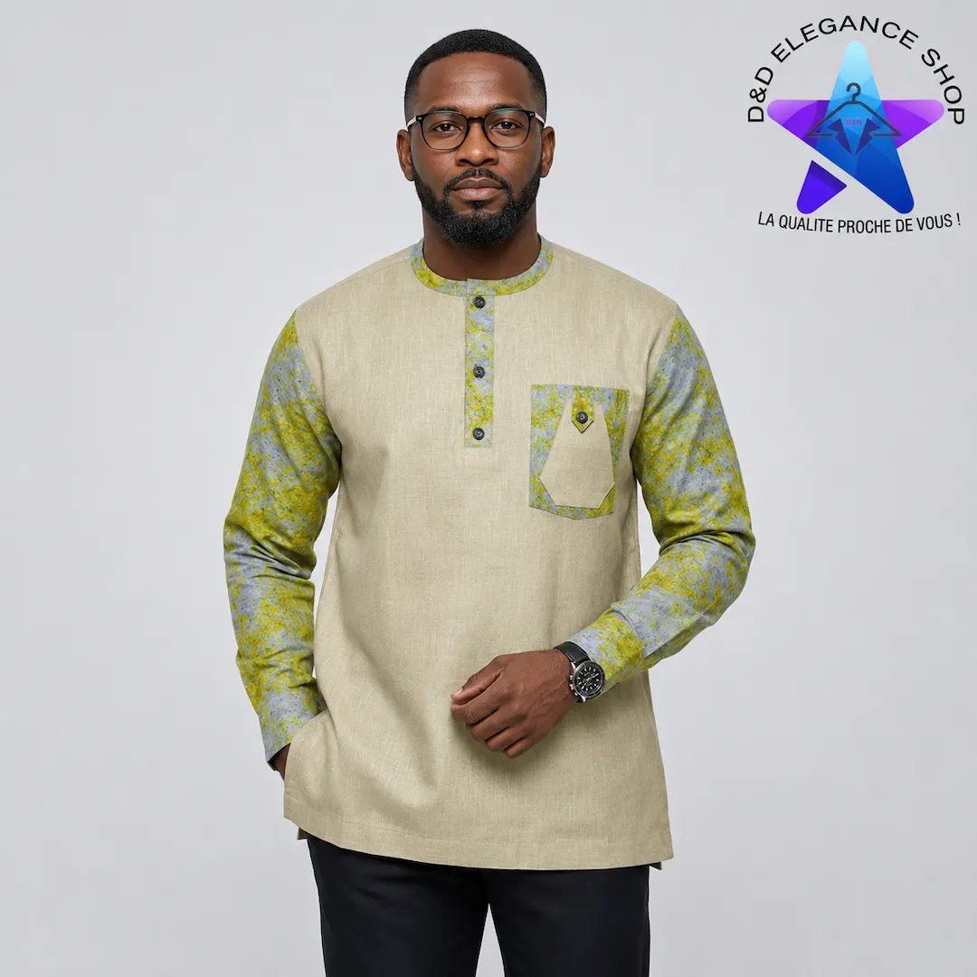 [CHE-BUR-OKA-0041] CHEMISE  OKASA BURKINA 004 (LONGUE, XL)