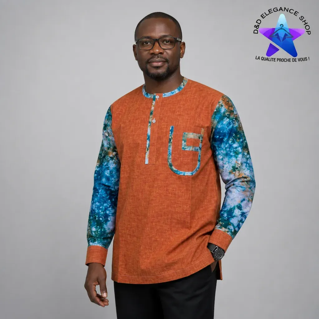 [CHE-BUR-OKA-0051] CHEMISE  OKASA BURKINA 005 (LONGUE, XL)