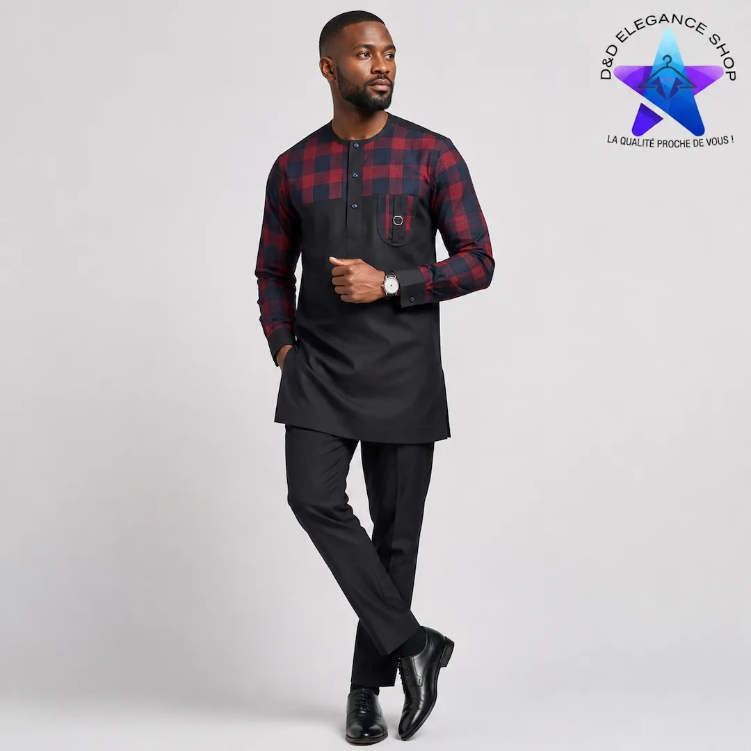 [ENS-TU2-CIV-0211] ENSEMBLE TUNIQUE 2 PIECES HOMME COTE D'IVOIRE  021 (XL)