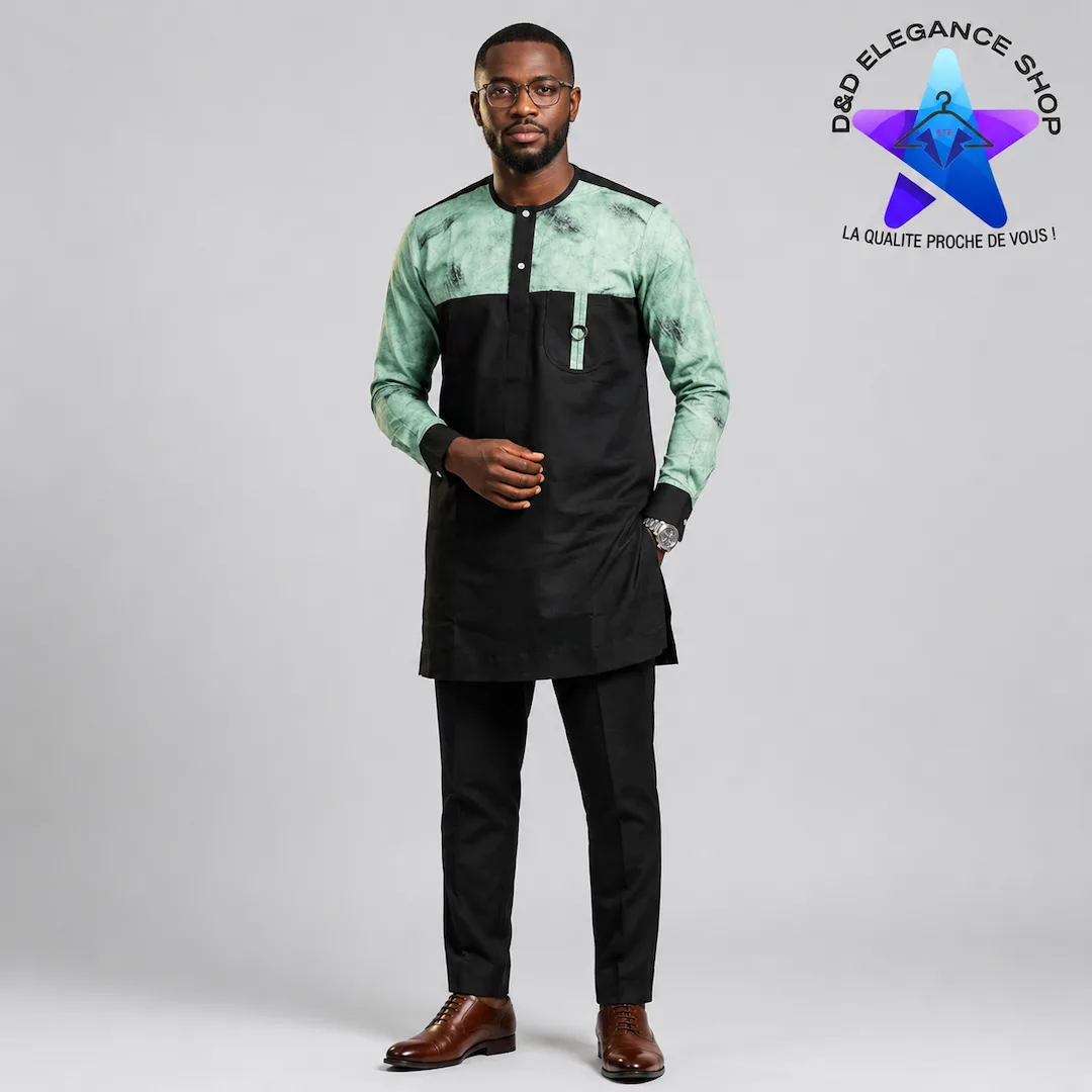 ENSEMBLE TUNIQUE 2 PIECES HOMME COTE D'IVOIRE  024