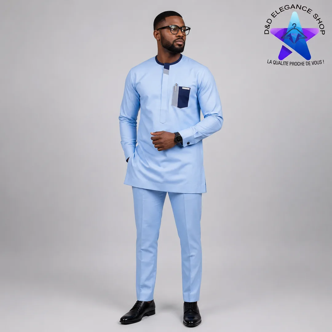 ENSEMBLE TUNIQUE 2 PIECES HOMME COTE D'IVOIRE  032