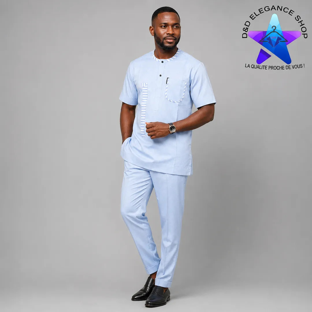 ENSEMBLE TUNIQUE 2 PIECES HOMME COTE D'IVOIRE  046
