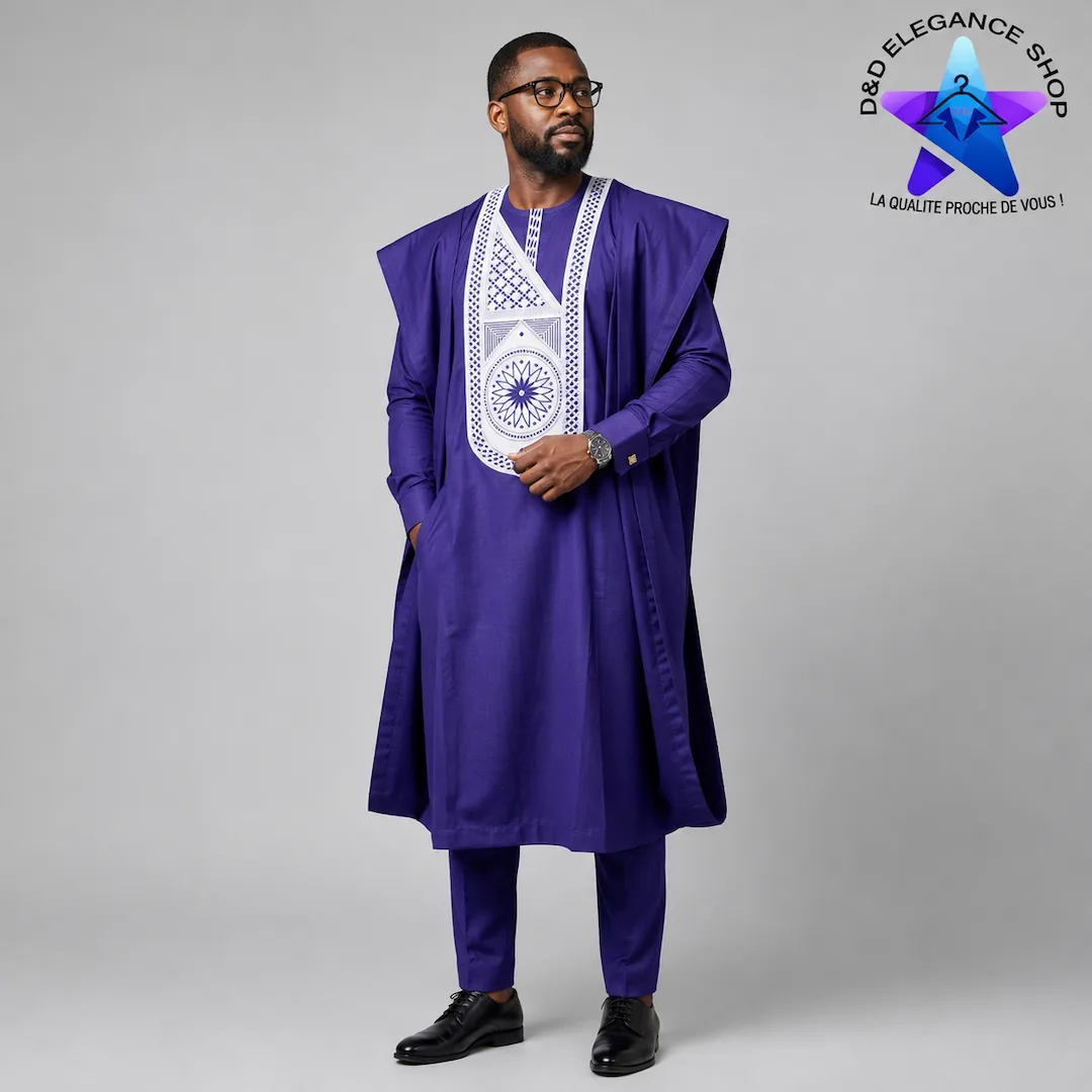 ENSEMBLE TUNIQUE 3 PIECES HOMME COTE D'IVOIRE 006