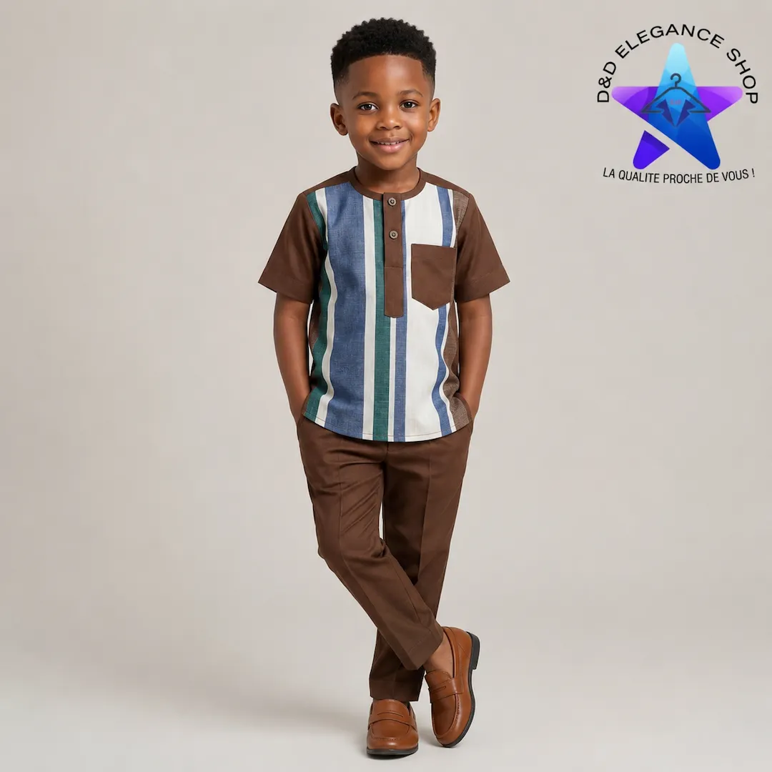 [ENS-T2E-CIV-0055] ENSEMBLE TUNIQUE  2 PIECES ENFANT COTE D'IVOIRE 005 (26 (4 ans))