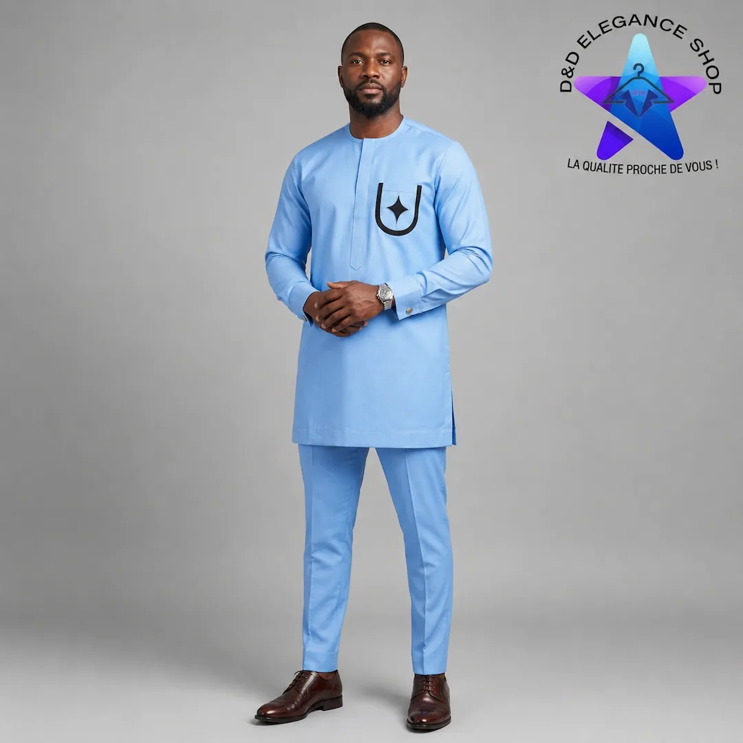 [ENS-TU2-MAL-0051] ENSEMBLE TUNIQUE  2 PIECES HOMME MALI 005 (XL)