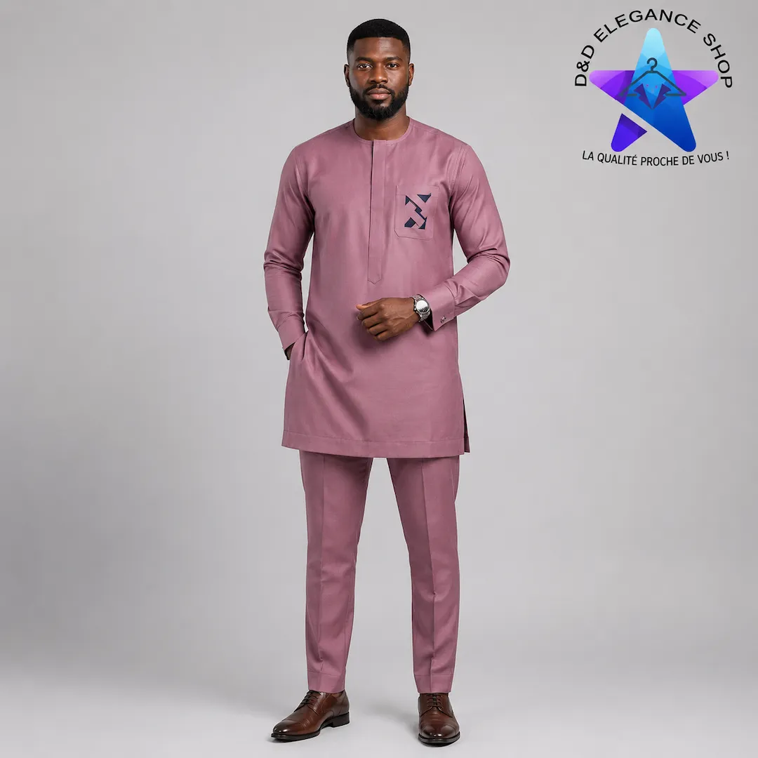 [ENS-TU2-MAL-0061] ENSEMBLE TUNIQUE  2 PIECES HOMME MALI 006 (LONGUE, XL)