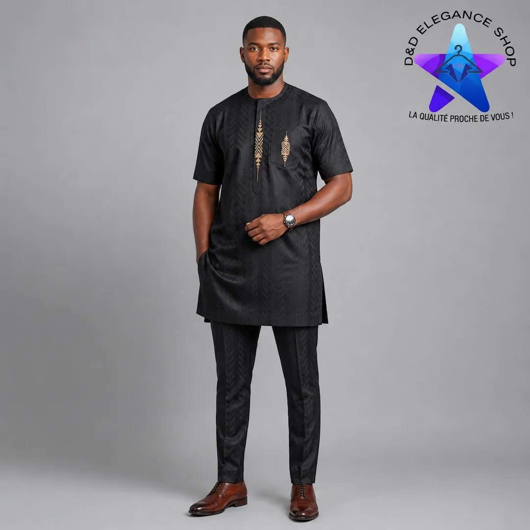 [ENS-TUO-MAL-0041] ENSEMBLE TUNIQUE  2 PIECES ORDINATEUR MALI 004 (LONGUE, XL)