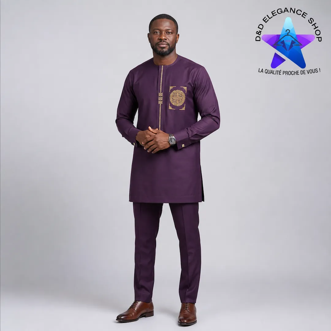 [ENS-TUO-MAL-0051] ENSEMBLE TUNIQUE  2 PIECES ORDINATEUR MALI 005 (LONGUE, XL)