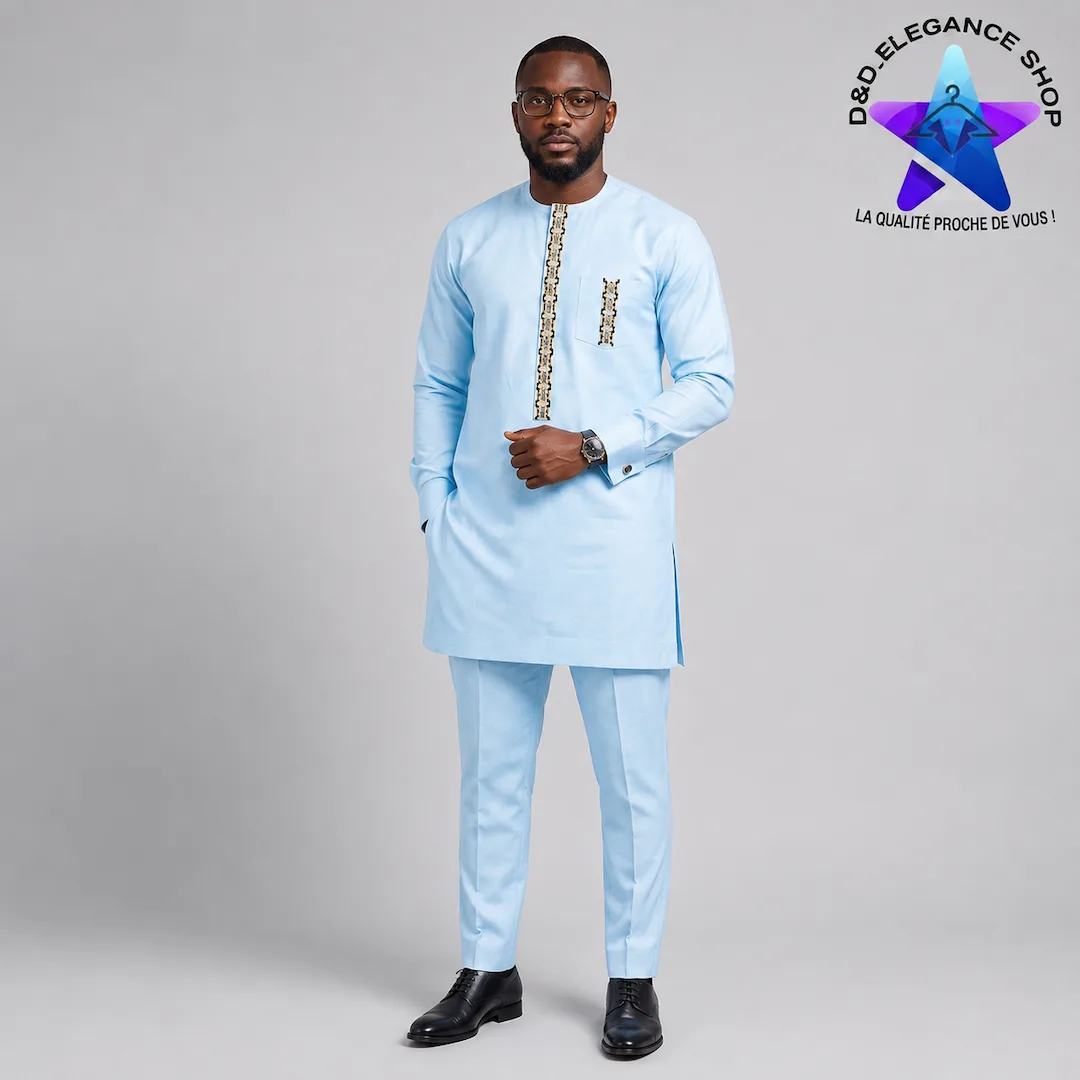 ENSEMBLE TUNIQUE  2 PIECES HOMME SENEGAL 002