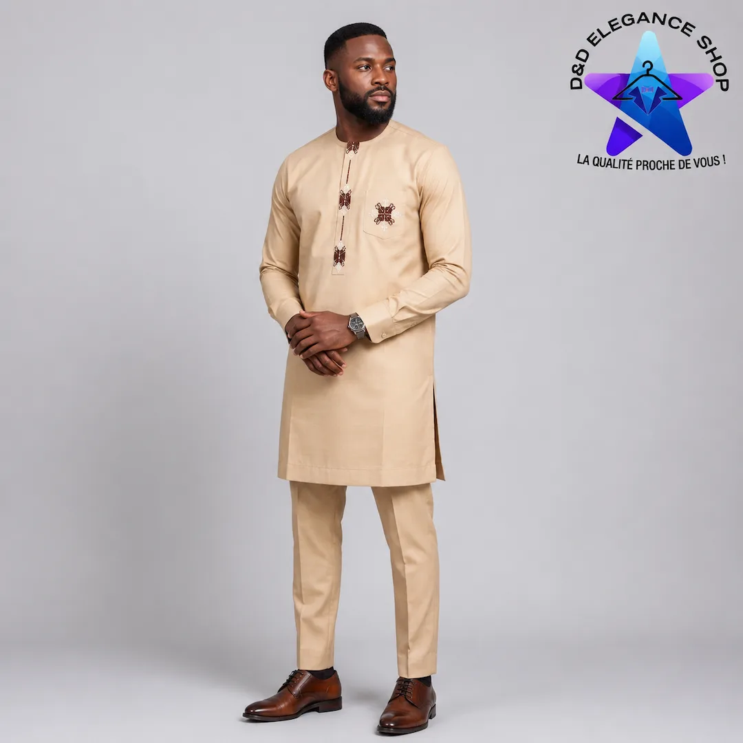 ENSEMBLE TUNIQUE  2 PIECES HOMME SENEGAL 007