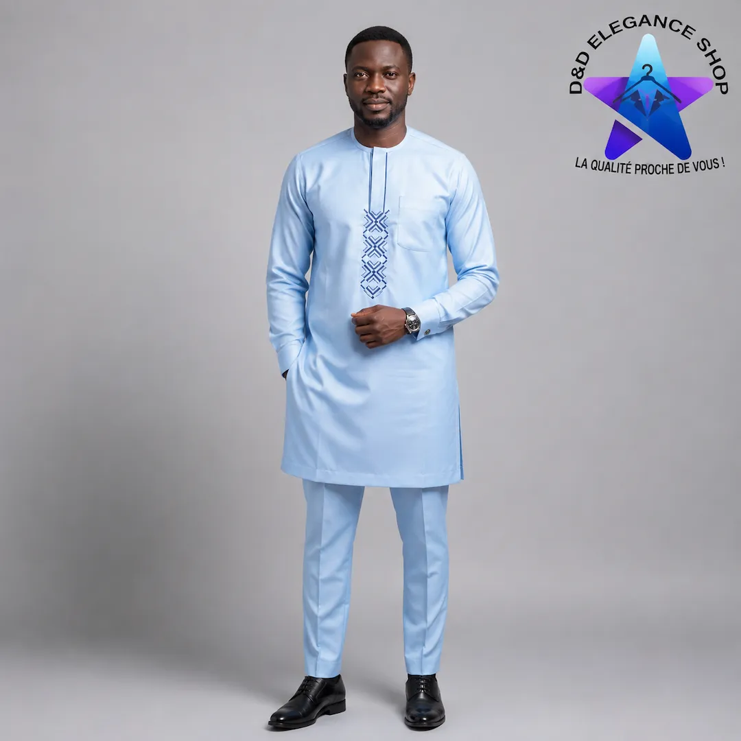 ENSEMBLE TUNIQUE  2 PIECES HOMME SENEGAL 013