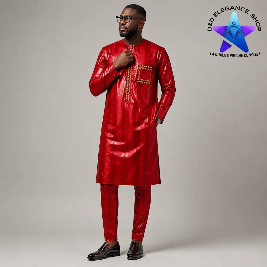 [ENS-BR2-MAL-0031] ENSEMBLE BAZIN  RICHE 2 PIECES  MALI  003 (LONGUE, XL)