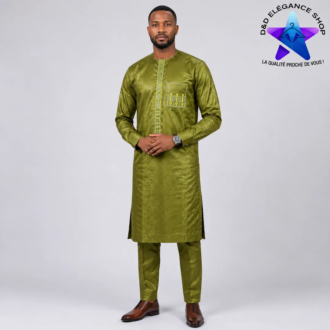 [ENS-BR2-MAL-0041] ENSEMBLE BAZIN  RICHE 2 PIECES  MALI  004 (LONGUE, XL)