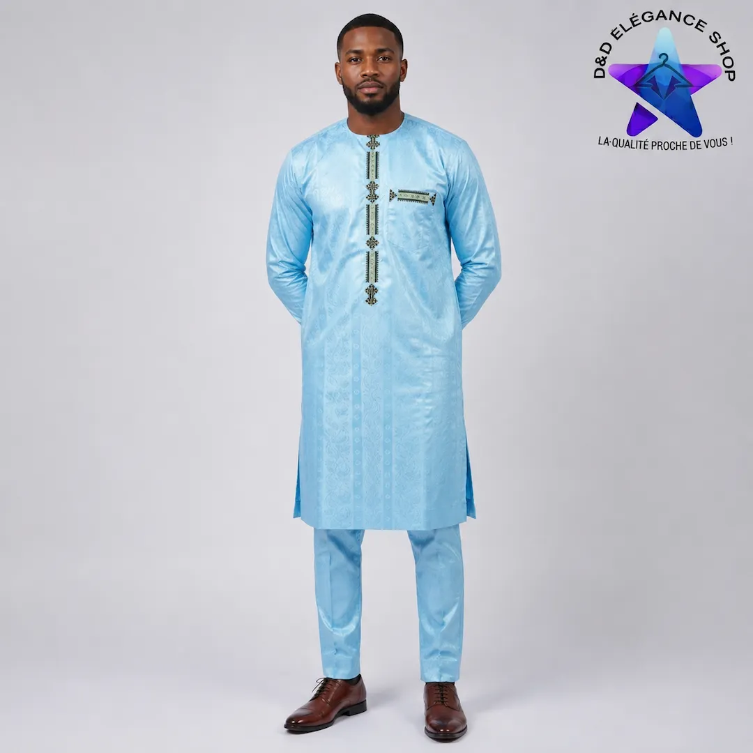 ENSEMBLE BAZIN  RICHE 2 PIECES  MALI  005
