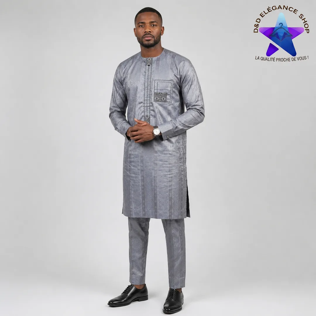 [ENS-BR2-MAL-0061] ENSEMBLE BAZIN  RICHE 2 PIECES  MALI  006 (LONGUE, XL)