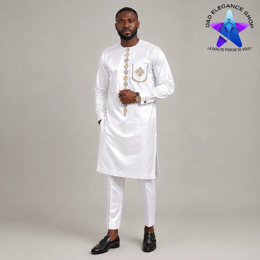 ENSEMBLE BAZIN  RICHE 2 PIECES  MALI  009